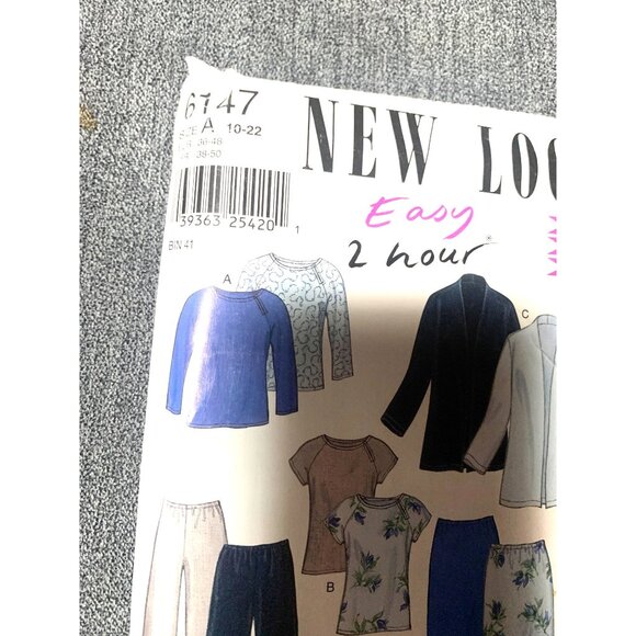 New Look Misses Jacket Top Pants Skirt Sewing Pattern sz 10-22 6147 - uncut - Picture 2 of 4